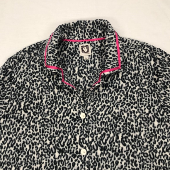 Anne Klein Fleece Long Sleeve Pajama Shirt/ Size: XL - Picture 3 of 5